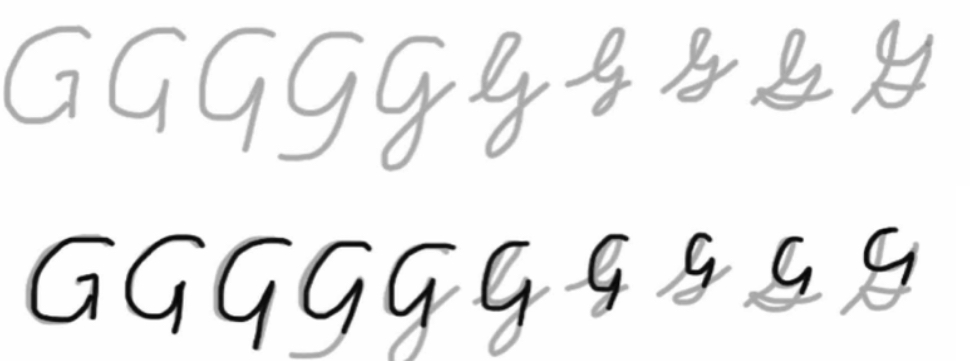 how cursive letter 'G" happened